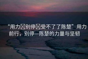 “用力?別停?受不了了陳楚”用力前行，別?！惓牧α颗c堅(jiān)韌