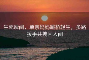 生死瞬間，單親媽媽跳橋輕生，多路援手共拽回人間