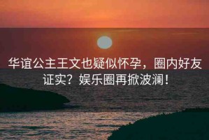 華誼公主王文也疑似懷孕，圈內(nèi)好友證實(shí)？娛樂圈再掀波瀾！