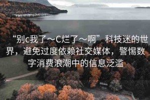 “別c我了～C爛了～啊”科技迷的世界，避免過度依賴社交媒體，警惕數(shù)字消費(fèi)浪潮中的信息泛濫