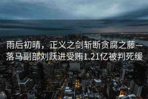雨后初晴，正義之劍斬?cái)嘭澑佟漶R副部劉躍進(jìn)受賄1.21億被判死緩