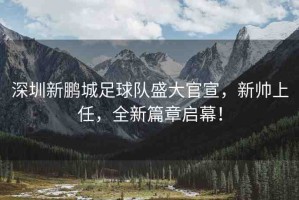 深圳新鵬城足球隊盛大官宣，新帥上任，全新篇章啟幕！
