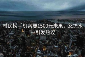 村民撈手機索要1500元未果，怒扔水中引發(fā)熱議