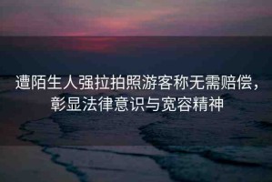 遭陌生人強(qiáng)拉拍照游客稱無需賠償，彰顯法律意識(shí)與寬容精神