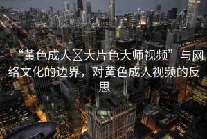 “黃色成人?大片色大師視頻”與網(wǎng)絡文化的邊界，對黃色成人視頻的反思