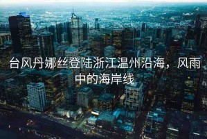 臺風丹娜絲登陸浙江溫州沿海，風雨中的海岸線