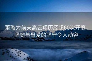 董璇為前夫高云翔歷經(jīng)超60次開庭，堅(jiān)韌與母愛的堅(jiān)守令人動(dòng)容