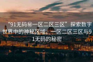 “91無碼秘一區(qū)二區(qū)三區(qū)”探索數(shù)字世界中的神秘區(qū)域，一區(qū)二區(qū)三區(qū)與91無碼的秘密