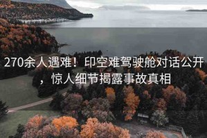 270余人遇難！印空難駕駛艙對話公開，驚人細節(jié)揭露事故真相