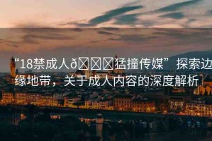 “18禁成人??猛撞傳媒”探索邊緣地帶，關(guān)于成人內(nèi)容的深度解析