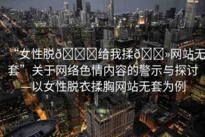 “女性脫??給我揉??網(wǎng)站無套”關(guān)于網(wǎng)絡(luò)色情內(nèi)容的警示與探討—以女性脫衣揉胸網(wǎng)站無套為例