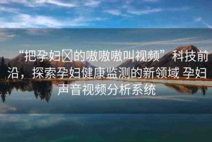 “把孕婦?的嗷嗷嗷叫視頻”科技前沿，探索孕婦健康監(jiān)測的新領(lǐng)域 孕婦聲音視頻分析系統(tǒng)