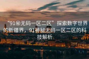 “91秘?zé)o碼一區(qū)二區(qū)”探索數(shù)字世界的新疆界，91神秘?zé)o碼一區(qū)二區(qū)的科技解析