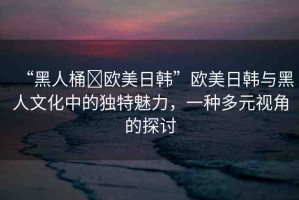 “黑人桶?歐美日韓”歐美日韓與黑人文化中的獨(dú)特魅力，一種多元視角的探討