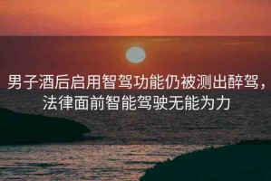 男子酒后啟用智駕功能仍被測出醉駕，法律面前智能駕駛無能為力
