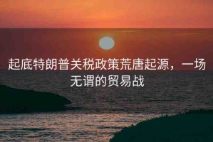 起底特朗普關(guān)稅政策荒唐起源，一場無謂的貿(mào)易戰(zhàn)