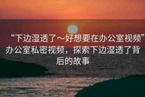 “下邊濕透了～好想要在辦公室視頻”辦公室私密視頻，探索下邊濕透了背后的故事