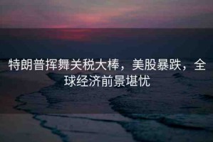 特朗普揮舞關(guān)稅大棒，美股暴跌，全球經(jīng)濟前景堪憂