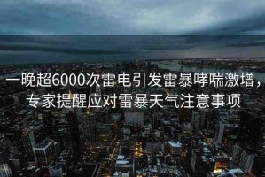 一晚超6000次雷電引發(fā)雷暴哮喘激增，專家提醒應(yīng)對雷暴天氣注意事項