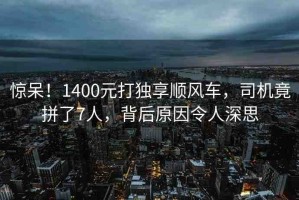 驚呆！1400元打獨(dú)享順風(fēng)車，司機(jī)竟拼了7人，背后原因令人深思