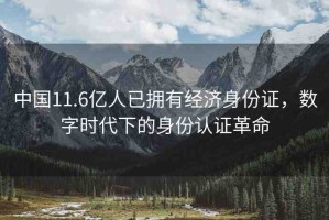中國11.6億人已擁有經(jīng)濟(jì)身份證，數(shù)字時代下的身份認(rèn)證革命