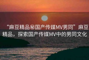 “麻豆精品秘國產(chǎn)傳媒MV男同”麻豆精品，探索國產(chǎn)傳媒MV中的男同文化