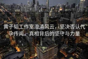 黃子韜工作室澄清風(fēng)云，堅(jiān)決否認(rèn)代孕傳聞，真相背后的堅(jiān)守與力量