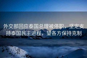 外交部回應(yīng)泰國總理被停職，堅(jiān)定支持泰國民主進(jìn)程，望各方保持克制