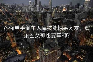 孫儷單手倒車入庫技能驚呆網(wǎng)友，娛樂圈女神也變車神？