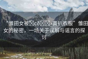 “雛田女被?c??黃扒衣服”雛田女的秘密，一場關(guān)于誤解與謠言的探討