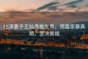 杜淳妻子王燦勇敢發(fā)聲，揭露家暴真相，堅(jiān)決離婚