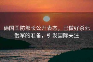 德國國防部長公開表態(tài)，已做好殺死俄軍的準(zhǔn)備，引發(fā)國際關(guān)注