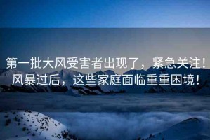 第一批大風受害者出現了，緊急關注！風暴過后，這些家庭面臨重重困境！