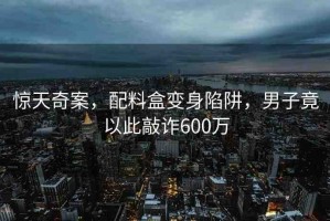 驚天奇案，配料盒變身陷阱，男子竟以此敲詐600萬