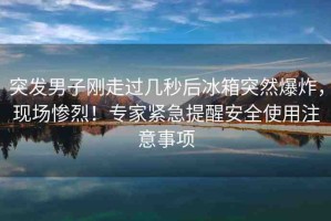 突發(fā)男子剛走過幾秒后冰箱突然爆炸，現(xiàn)場慘烈！專家緊急提醒安全使用注意事項
