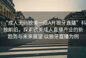 “成人無碼歐美一級A片狼牙直播”科技前沿，探索歐美成人直播產(chǎn)業(yè)的新趨勢與未來展望 以狼牙直播為例