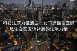 科技法庭力證清白，女子造謠岳云鵬私生女案敗訴背后的法治力量