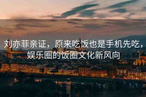 劉亦菲親證，原來吃飯也是手機(jī)先吃，娛樂圈的飯圈文化新風(fēng)向