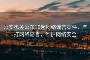 公安機關公布10起網(wǎng)絡謠言案件，嚴打網(wǎng)絡謠言，維護網(wǎng)絡安全