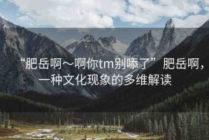 “肥岳啊～啊你tm別?了”肥岳啊，一種文化現(xiàn)象的多維解讀