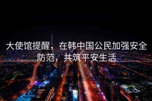 大使館提醒，在韓中國公民加強(qiáng)安全防范，共筑平安生活