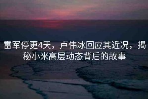 雷軍停更4天，盧偉冰回應(yīng)其近況，揭秘小米高層動(dòng)態(tài)背后的故事