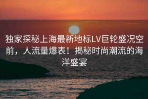 獨(dú)家探秘上海最新地標(biāo)LV巨輪盛況空前，人流量爆表！揭秘時(shí)尚潮流的海洋盛宴