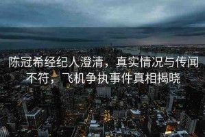 陳冠希經(jīng)紀(jì)人澄清，真實(shí)情況與傳聞不符，飛機(jī)爭(zhēng)執(zhí)事件真相揭曉
