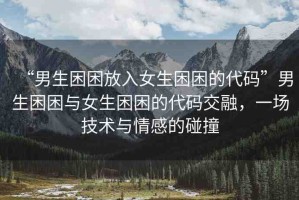 “男生困困放入女生困困的代碼”男生困困與女生困困的代碼交融，一場技術(shù)與情感的碰撞