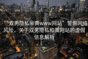 “雙男隱私秘黃www網(wǎng)站”警惕網(wǎng)絡(luò)風(fēng)險(xiǎn)，關(guān)于雙男隱私和黃網(wǎng)站的虛假信息解析