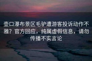 壺口瀑布景區(qū)毛驢遭游客投訴動(dòng)作不雅？官方回應(yīng)，純屬虛假信息，請(qǐng)勿傳播不實(shí)言論