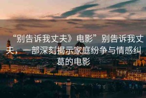“別告訴我丈夫》電影”別告訴我丈夫，一部深刻揭示家庭紛爭(zhēng)與情感糾葛的電影