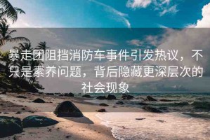 暴走團阻擋消防車事件引發(fā)熱議，不只是素養(yǎng)問題，背后隱藏更深層次的社會現(xiàn)象