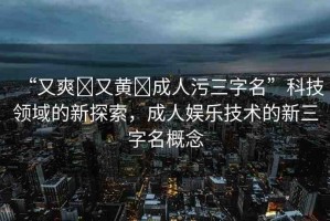 “又爽?又黃?成人污三字名”科技領(lǐng)域的新探索，成人娛樂技術(shù)的新三字名概念